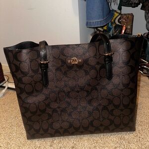 Coach Black and Brown Signature Tote